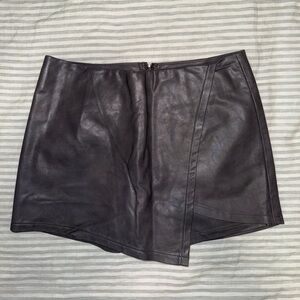 The Impeccable Pig Charcoal Faux Leather Skort